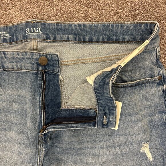 a.n.a Women's Boyfriend Jeans Plus Size 22 W Blue Mid Rise Distressed NWT $59 - Picture 7 of 16